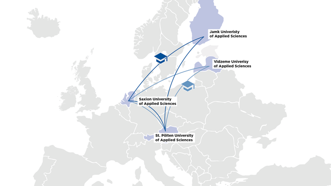 4 Studienstandorte der Joint Master an der FH St. Pölten