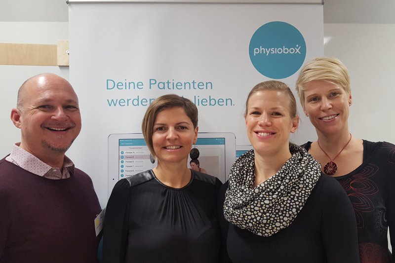Das Team des Studiengangs Physiotherapie: Andreas Stübler, Kerstin Lampel, Anna Gorgas, Barbara Wondrasch