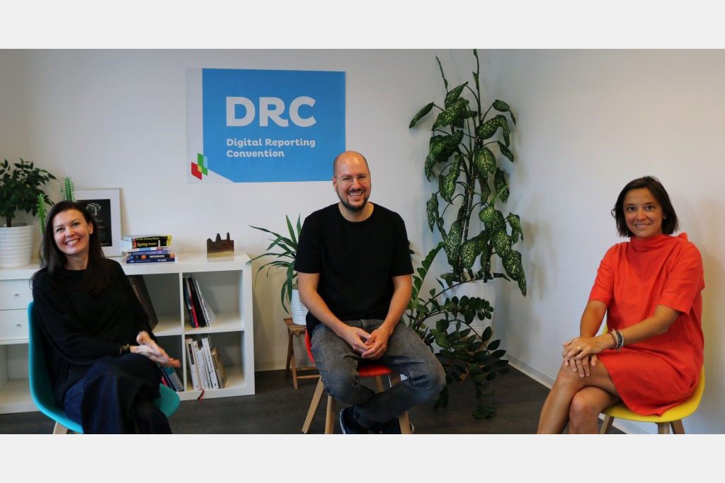 Monika Kovarova-Simecek, Eloy Barrantes, Stéphanie Mittelbach-Hörmanseder bei der dritten Digital Reporting Convention 2020