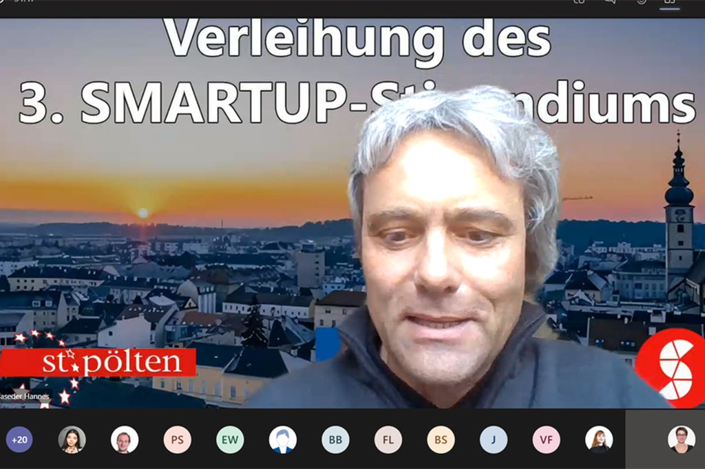 Begrüßung von Raffaseder Hannes, die Stadt St.Pölten, SMARTUP, Teilnehmer