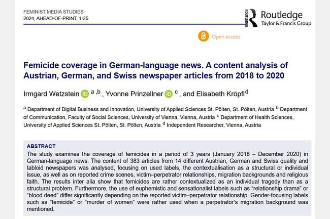 Studie zur Berichterstattung über Femizide