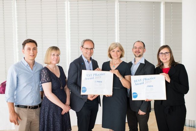 Jakob Leissing, Doris Schölnast, Gernot Kohl, Gabriele Mörth, Joachim Pötz und Daniela Kaser beider Preisverleihung (v.l.n.r)